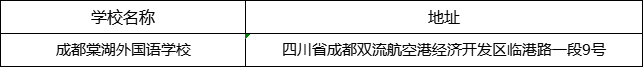 成都市成都棠湖外國(guó)語(yǔ)學(xué)校地址在哪里？