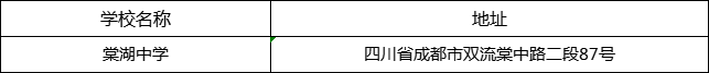 成都市棠湖中學(xué)地址在哪里？