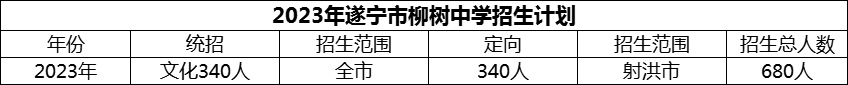2024年遂寧市柳樹(shù)中學(xué)招生計(jì)劃是多少？