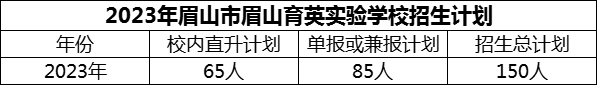 2024年眉山市眉山育英實(shí)驗(yàn)學(xué)校招生計(jì)劃是多少？