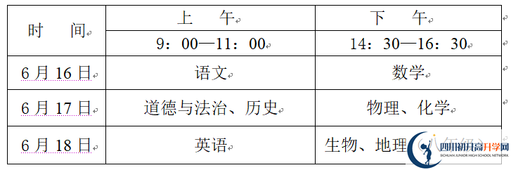 2022年廣安中考時間安排是怎么樣的？