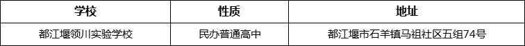 成都市都江堰領(lǐng)川實(shí)驗(yàn)學(xué)校詳細(xì)地址、在哪里？